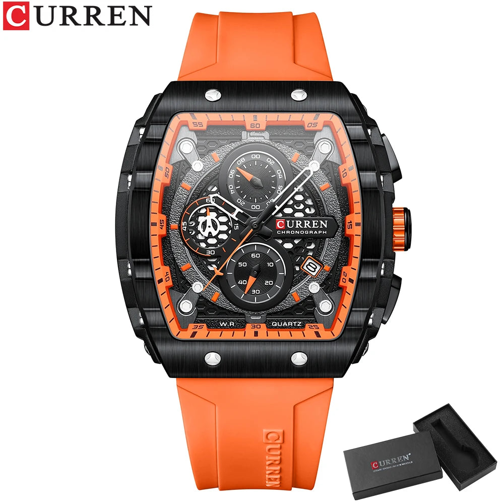 Relógio Masculino com Pulseira de Silicone CURREN