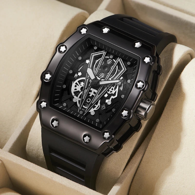 Relógio Masculino com Pulseira de Silicone à Prova D'água