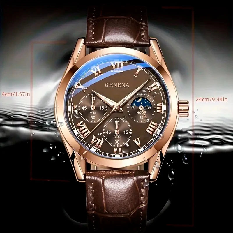 Relógio Masculino com Pulseira de Couro Ultra