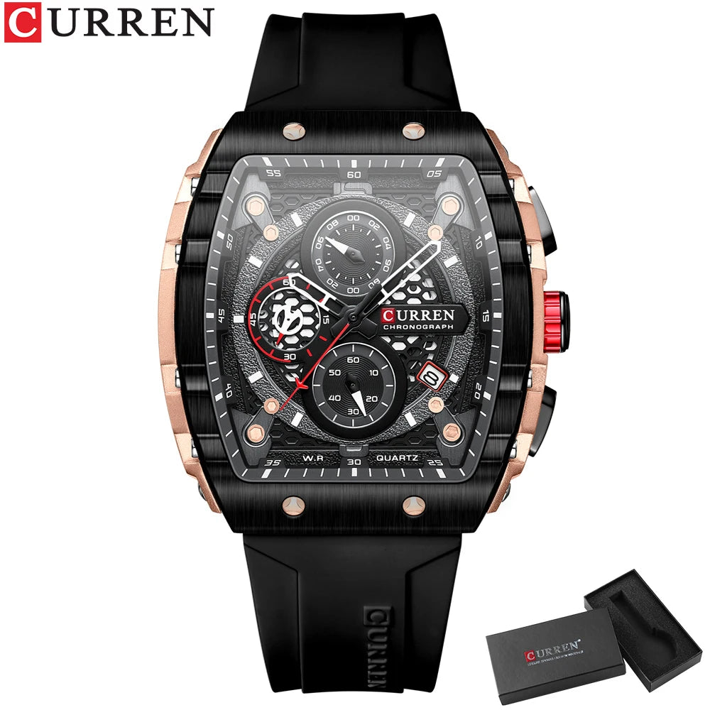 Relógio Masculino com Pulseira de Silicone CURREN