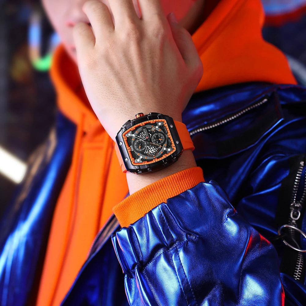 Relógio Masculino com Pulseira de Silicone CURREN