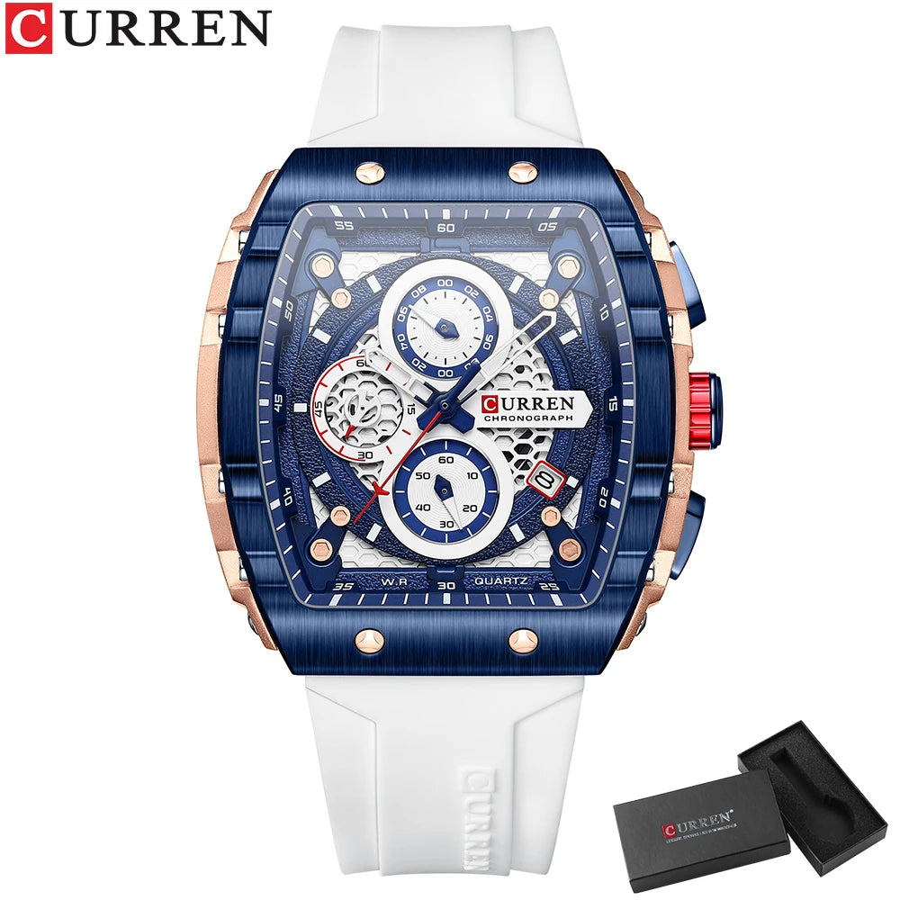 Relógio Masculino com Pulseira de Silicone CURREN