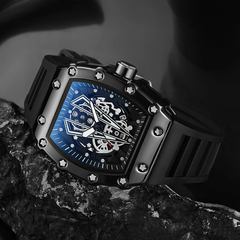 Relógio Masculino com Pulseira de Silicone à Prova D'água