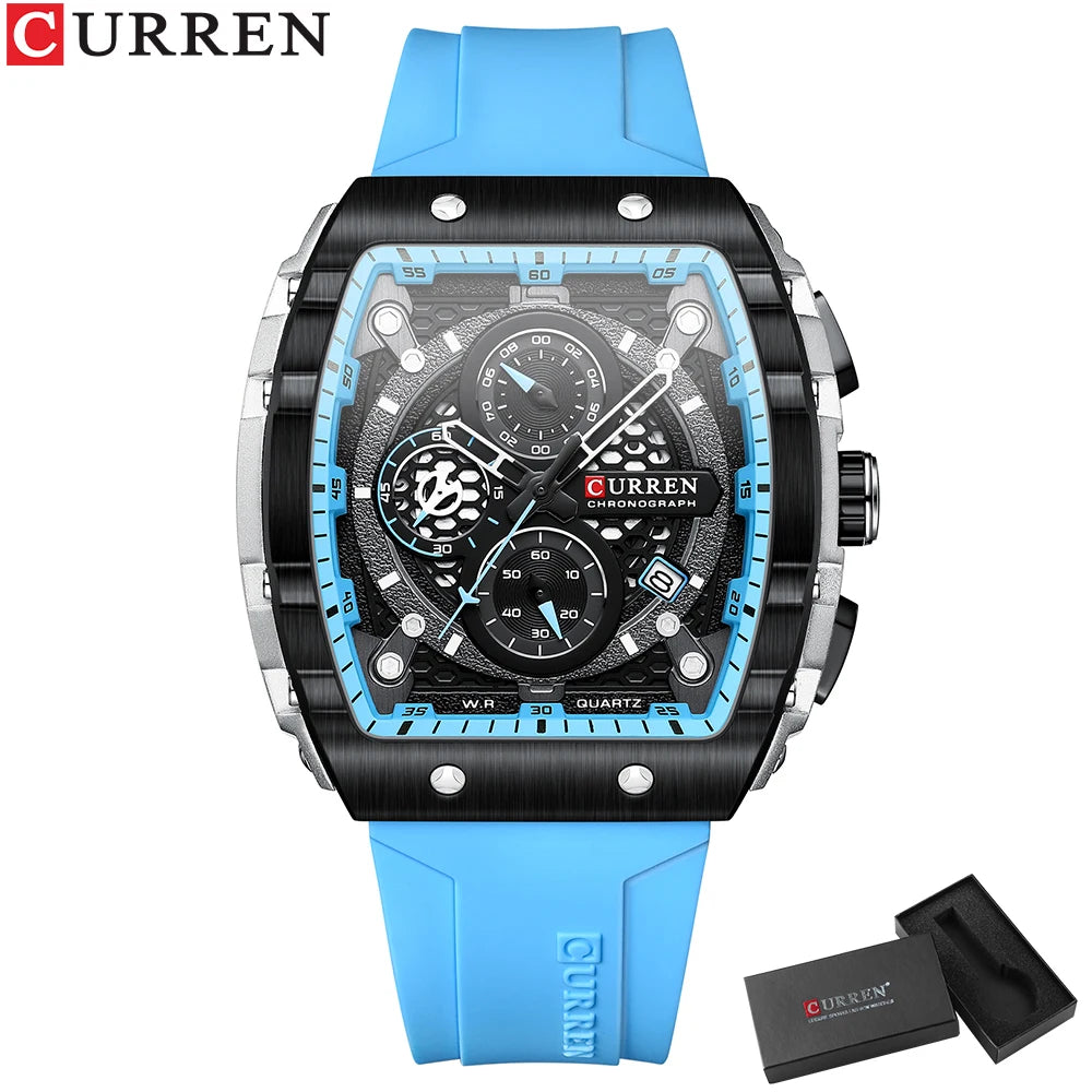 Relógio Masculino com Pulseira de Silicone CURREN