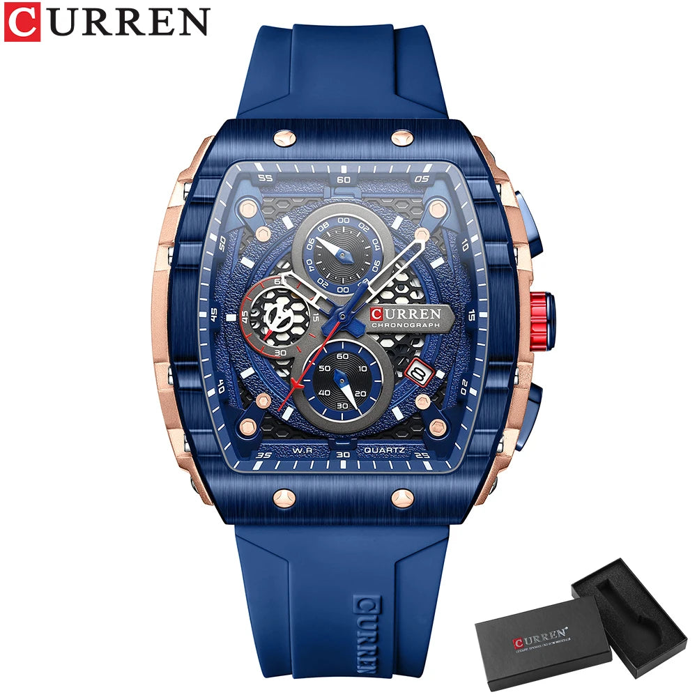 Relógio Masculino com Pulseira de Silicone CURREN
