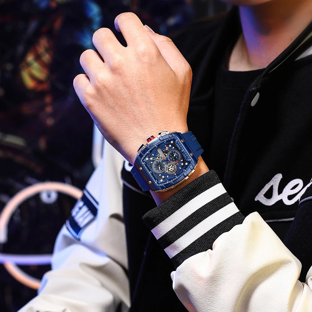Relógio Masculino com Pulseira de Silicone CURREN