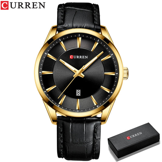Relógio Masculino com Pulseira de Couro de Luxo - Curren