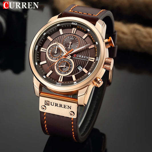 Relógio de Pulso Masculino de Couro - CURREN
