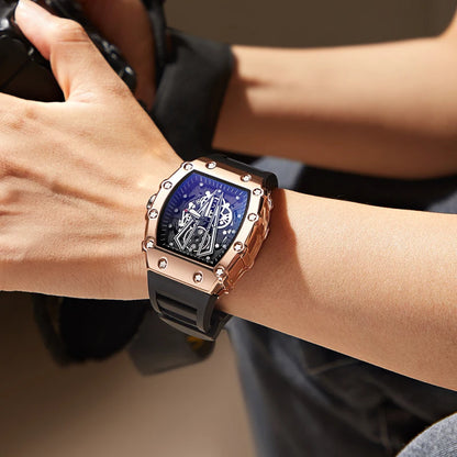 Relógio Masculino com Pulseira de Silicone à Prova D'água