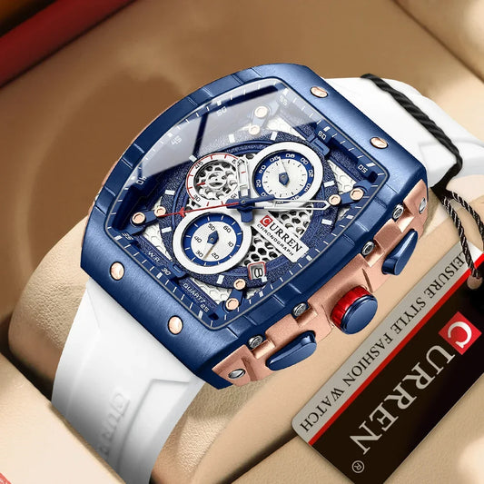 Relógio Masculino com Pulseira de Silicone CURREN