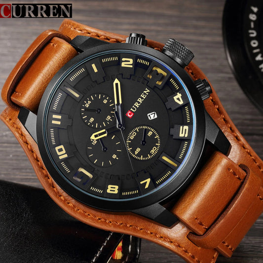 Relógio Masculino Curren Pulseira de Couro