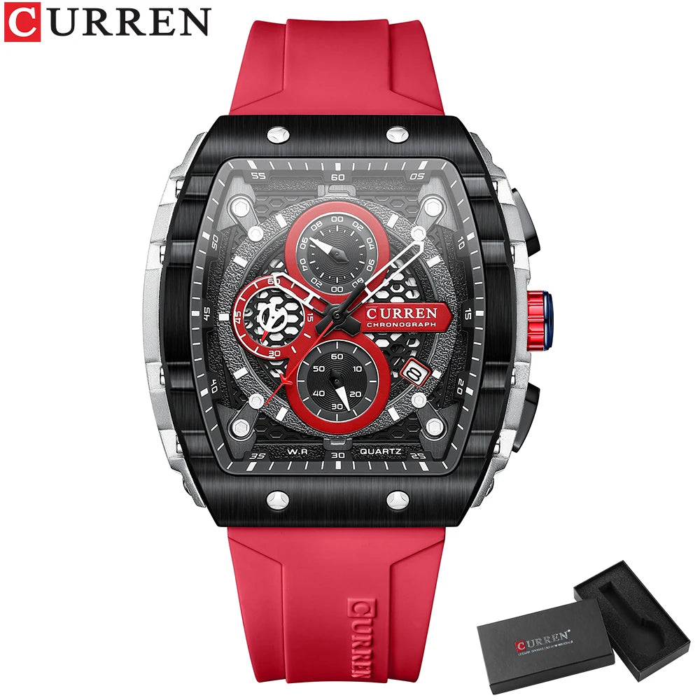 Relógio Masculino com Pulseira de Silicone CURREN