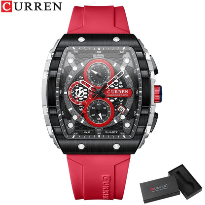 Relógio Masculino com Pulseira de Silicone CURREN