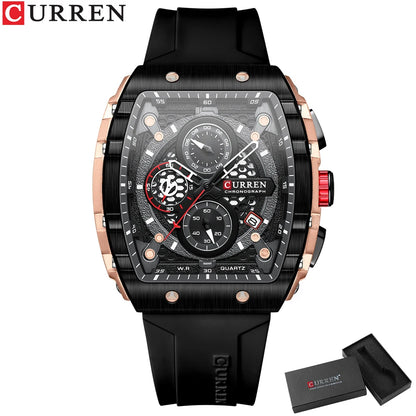 Relógio Masculino com Pulseira de Silicone CURREN