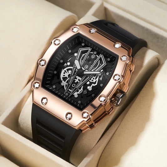 Relógio Masculino com Pulseira de Silicone à Prova D'água