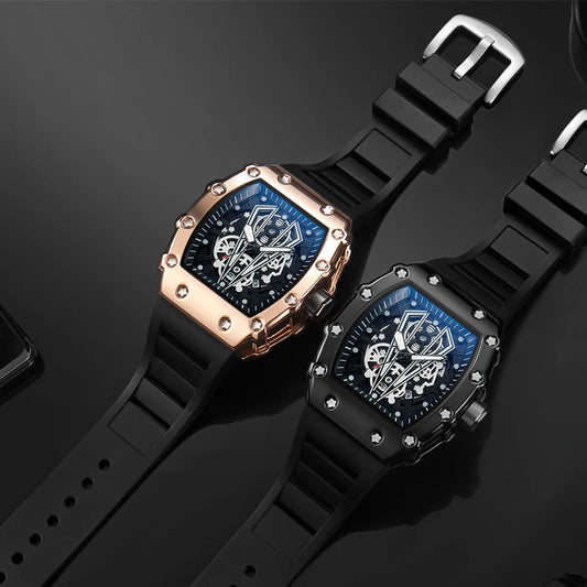 Relógio Masculino com Pulseira de Silicone à Prova D'água